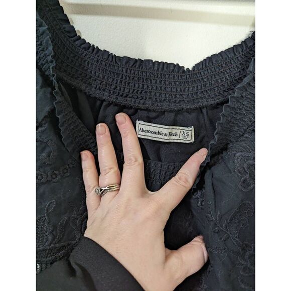 Abercrombie & Fitch Black Ruffle Lace Romper - Size XS - Picture 6 of 7